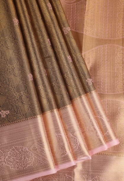 Oscar Gold Apoorva Silk Sarees with Gold Zari Floral Patterns