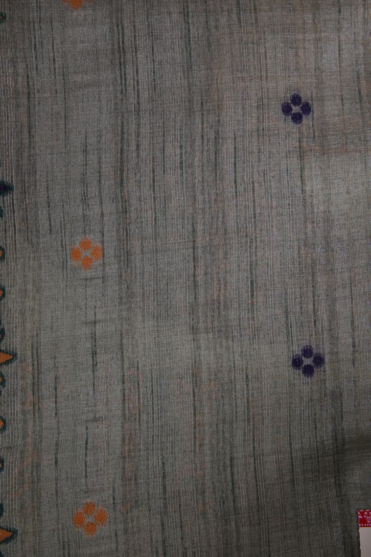 Pistachio Green Tussar Saree with Without Zari Zari Floral Patterns view 3