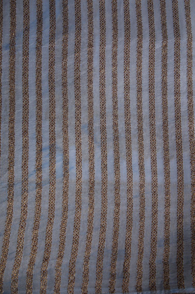 Sky Blue Banaras Sarees with Gold Zari Buttis (small Dots Or Motifs) view 3
