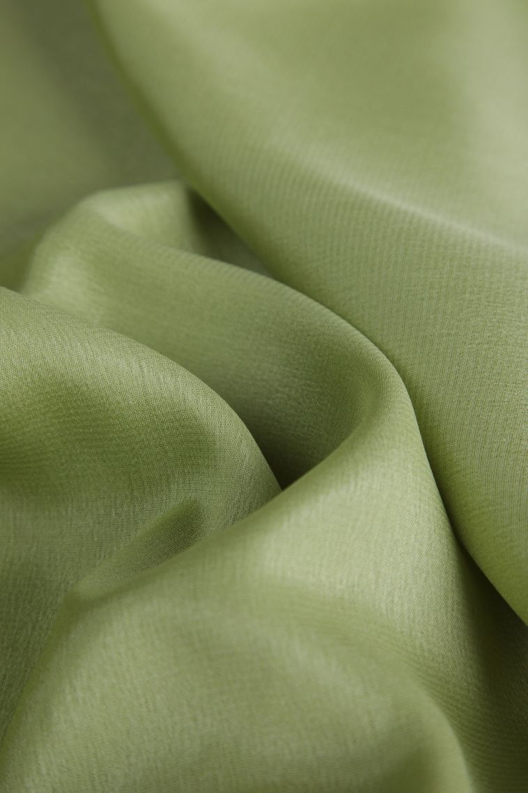 Pear Green Mysore Silk with Gold Zari Plain view 4