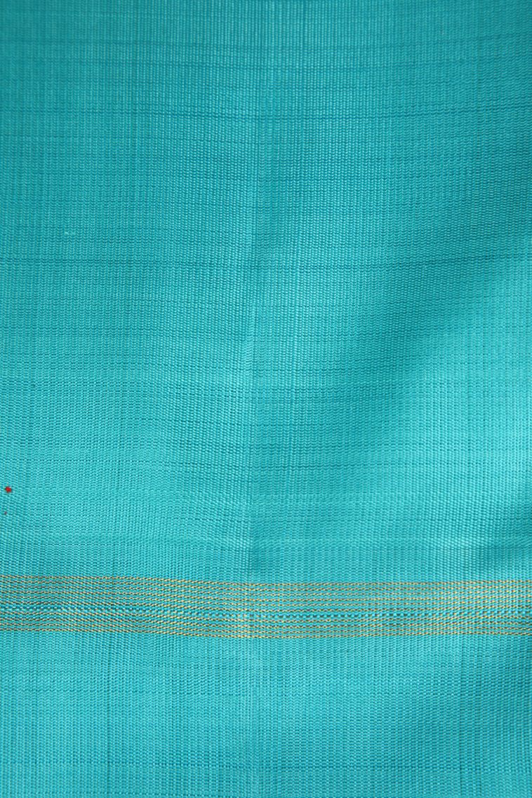 Candy Red Kanchipuram Silk Sarees with Gold Zari Plain view 3