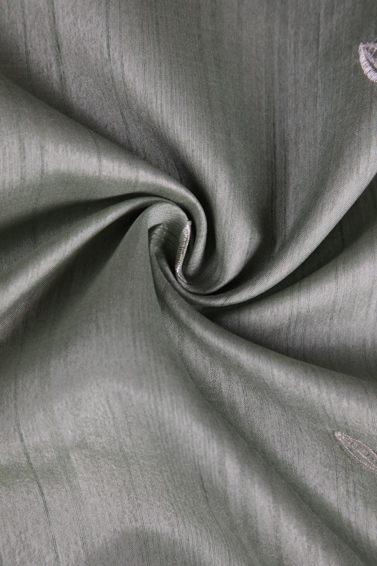 Gray Black Semi Tussar Silk with Without Zari Zari Buttis (small Dots Or Motifs) view 4