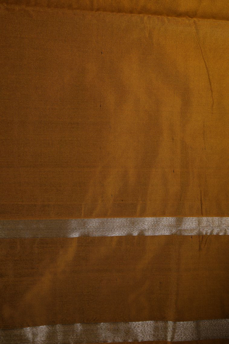 Davy Black Soft Silk Saree with Silver Zari Floral Puttas view 3