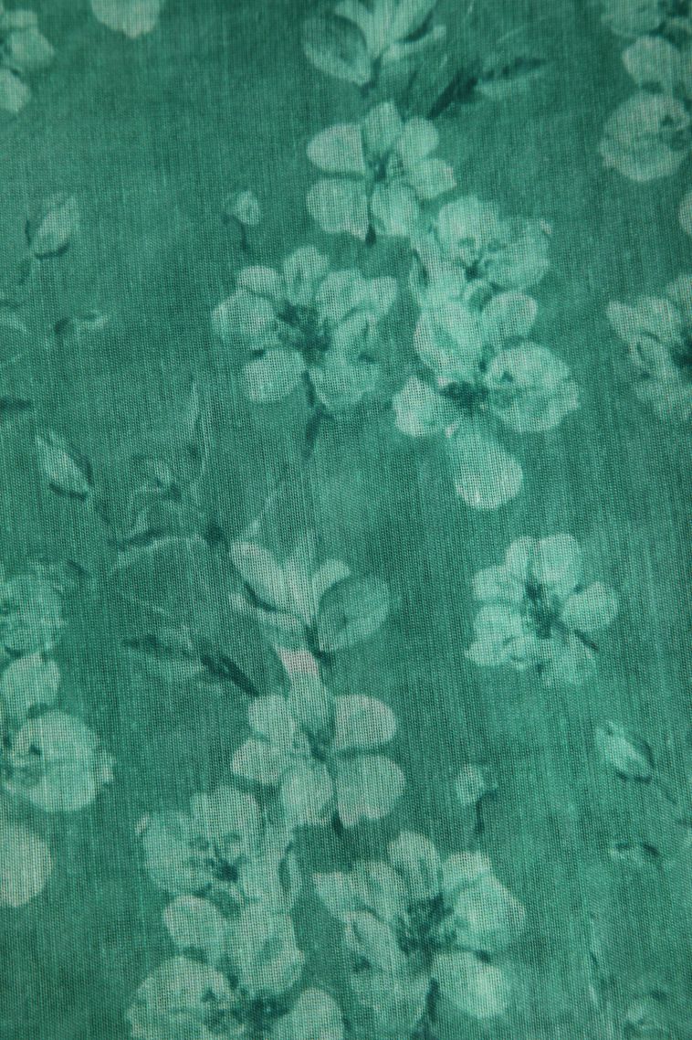 Mint Green Manipuri Cotton Sarees with Multy Colour Zari Floral Patterns view 3