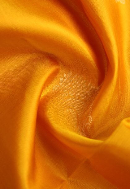 Honey Orange Soft Silk Saree with Gold Zari Manga