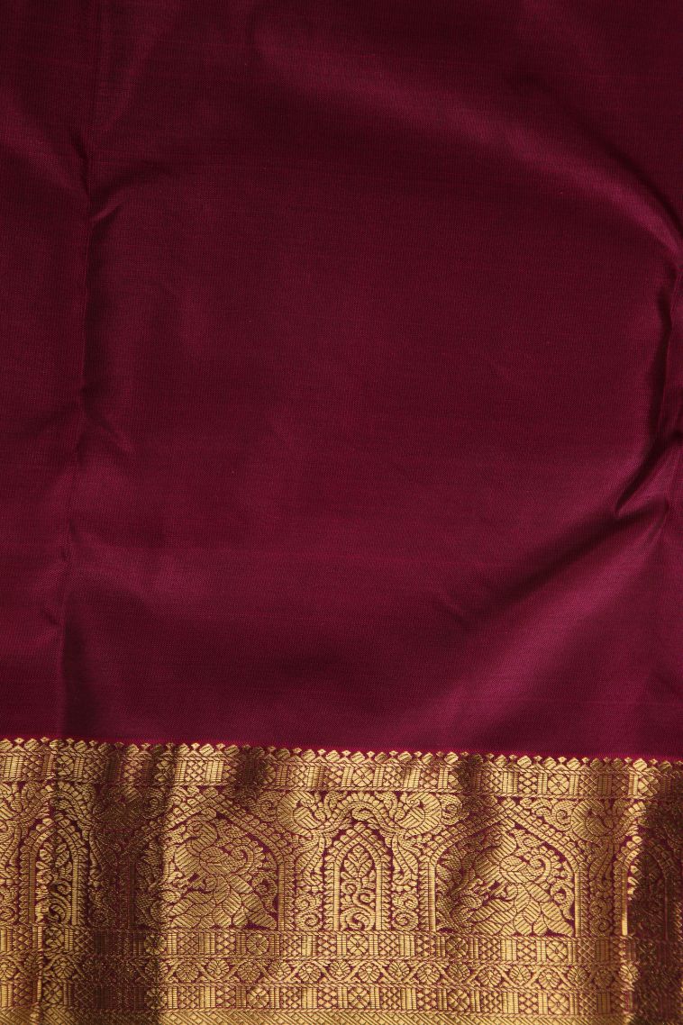 Juniper Green Soft Silk Saree with Gold Zari Buttis (small Dots Or Motifs) view 3