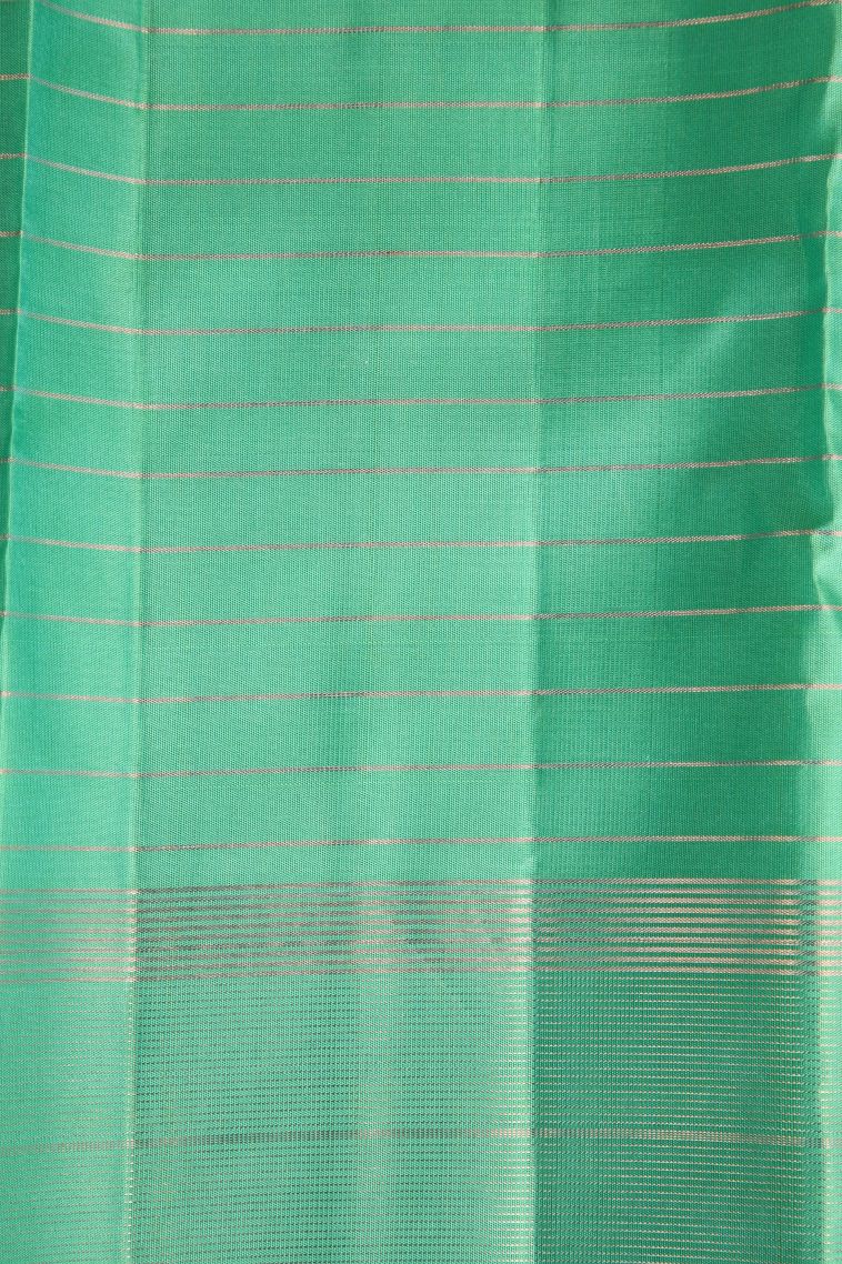 Sapphire Blue Kanchipuram Silk Sarees with Gold Zari Vaira Oosi view 3
