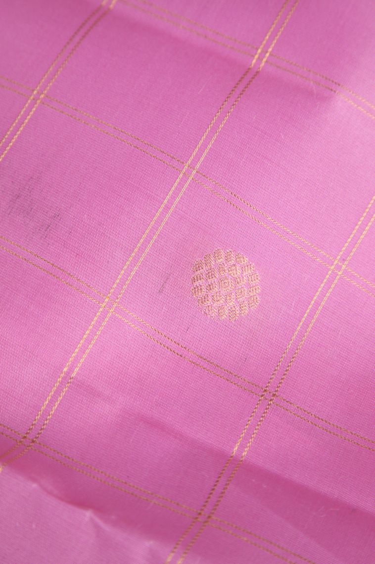 Taffy Pink Soft Silk Saree with Gold Zari Buttis (small Dots Or Motifs) view 4
