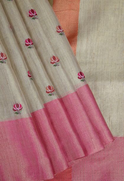 Sand Yellow Tissue Silk Sarees with Without Zari Zari Floral Patterns