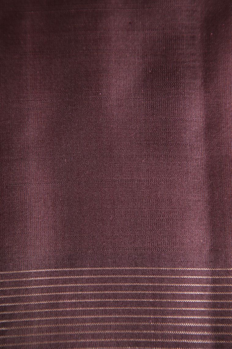 Rose  Red Soft Silk Saree with Silver Zari Floral Puttas view 3