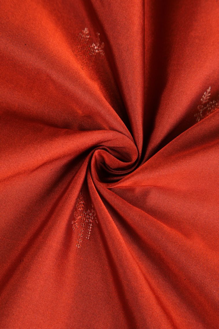 Crimson Red Apoorva Silk Sarees with Gold Zari Floral Puttas view 4