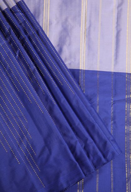 Indigo Blue Soft Silk Saree with Gold Zari Vaira Oosi