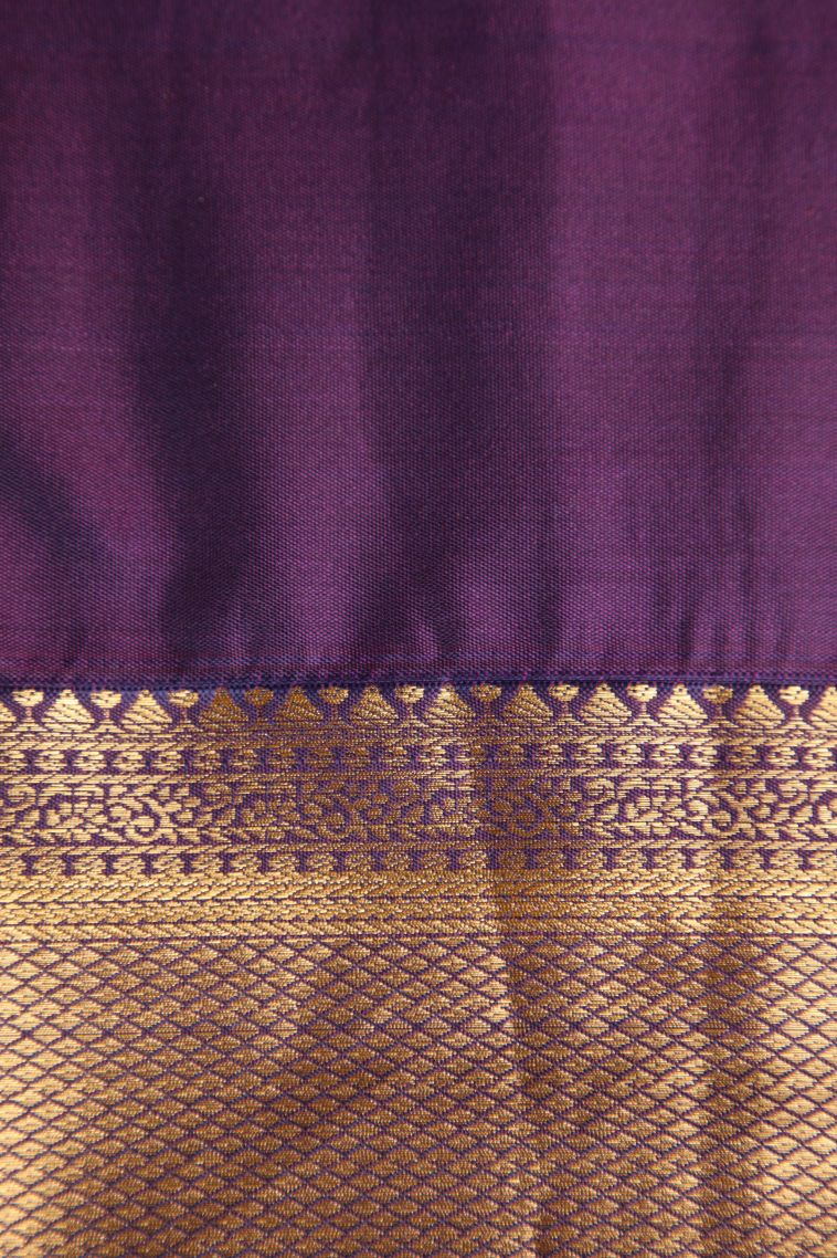 Clay Orange Apoorva Silk Sarees with Gold Zari Peacock Motifs view 3