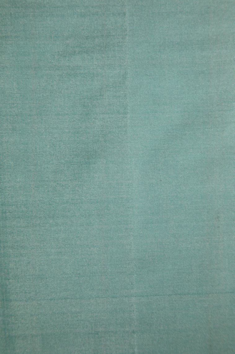 Teal Blue Soft Silk Saree with Gold Zari Checks view 3