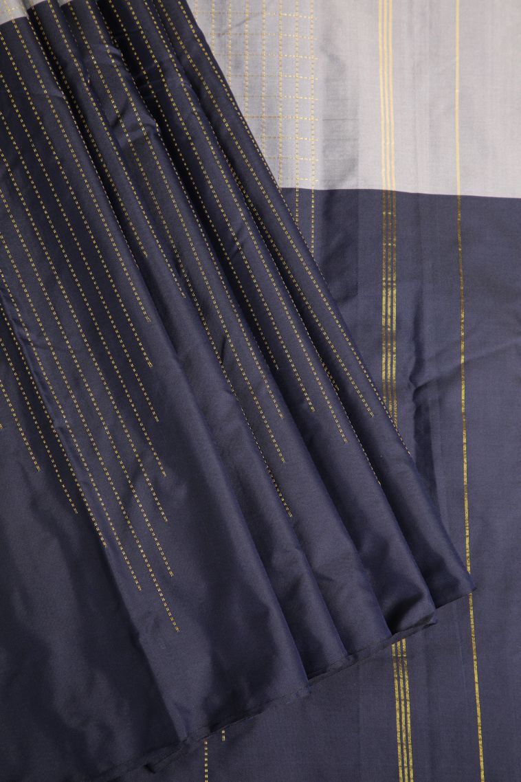 Indigo Blue Soft Silk Saree with Gold Zari Vaira Oosi