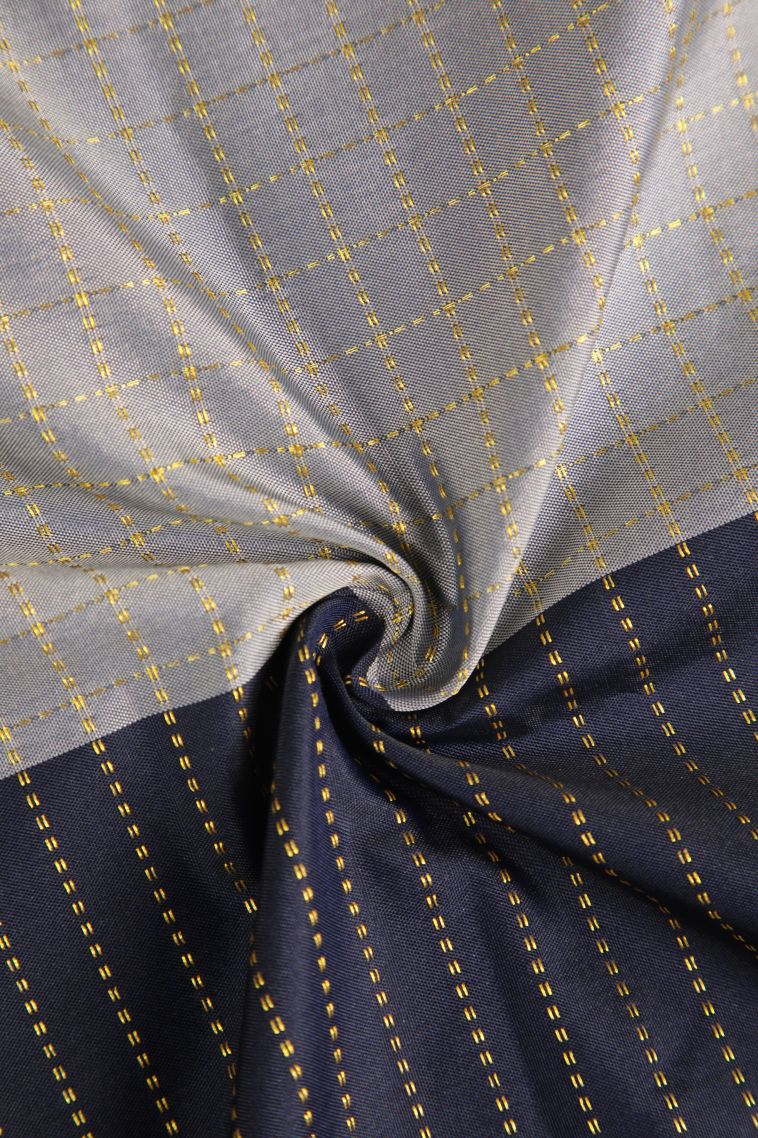 Indigo Blue Soft Silk Saree with Gold Zari Vaira Oosi view 4