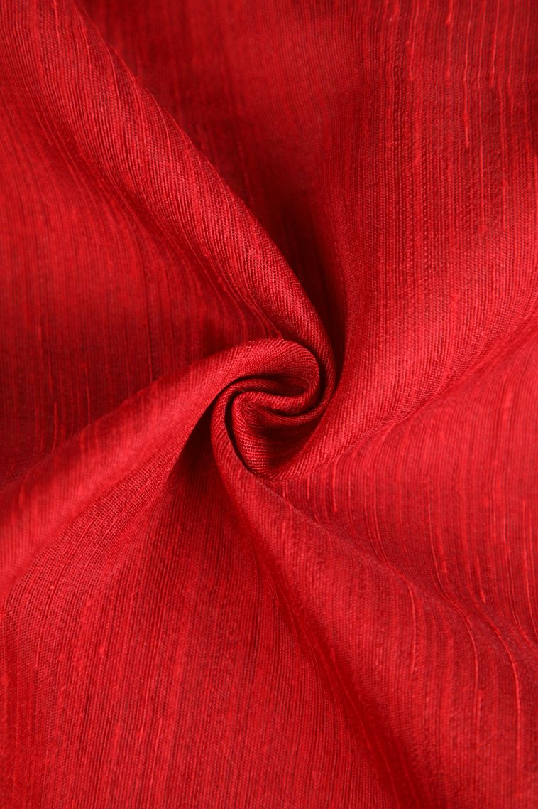 Rose  Red Semi Tussar Silk with Gold Zari Plain view 4