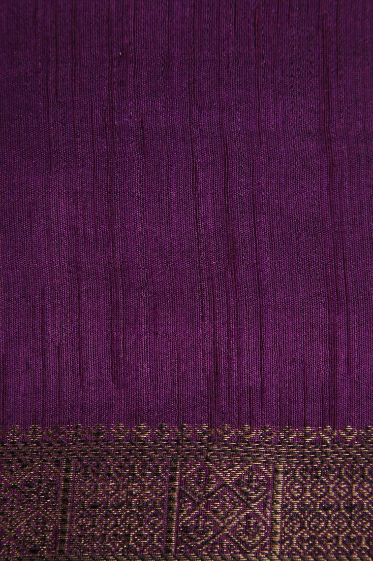 Basil Green Semi Tussar Silk with Gold Zari Plain view 3