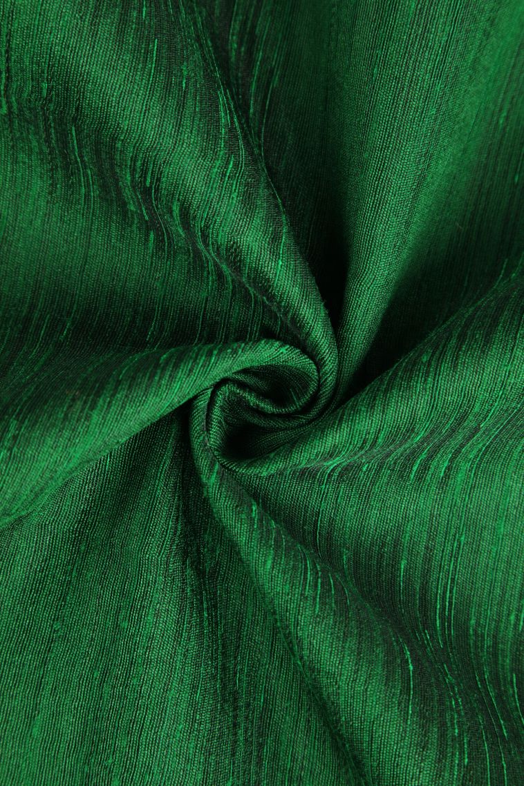 Basil Green Semi Tussar Silk with Gold Zari Plain view 4
