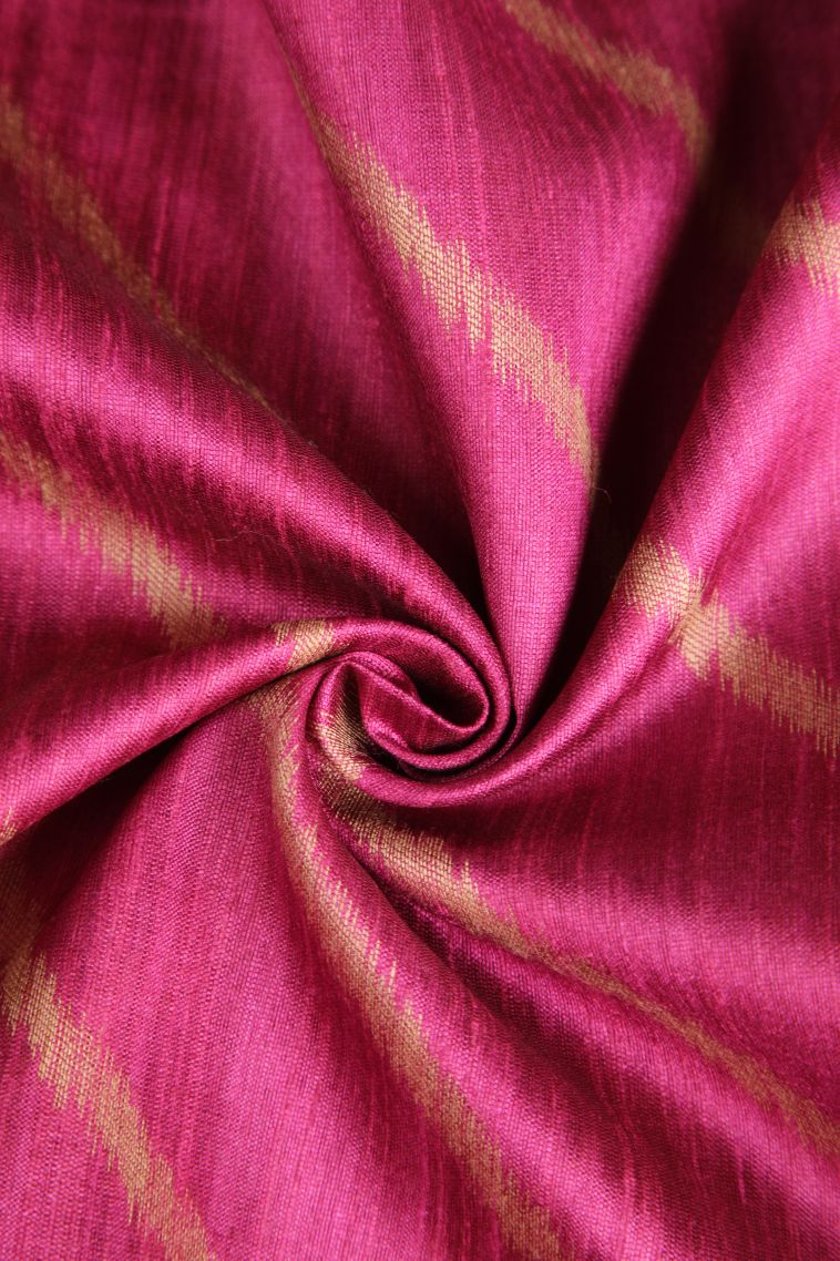 Bubblegum Pink Semi Tussar Silk with Without Zari Zari Cross Straipes view 4