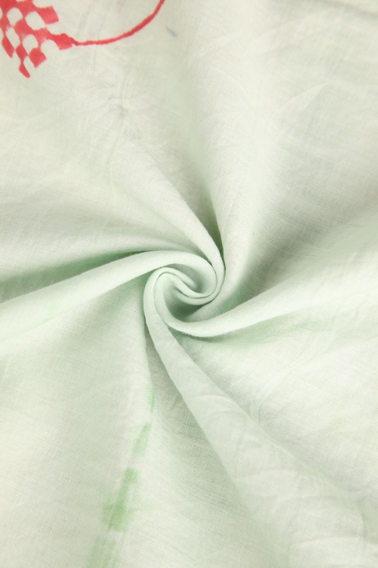 Olive Green Cotton Sarees with Without Zari Zari Geometric Shapes view 4