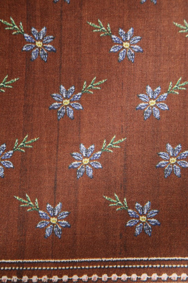 Caramel Brown Semi Tussar Silk with Gold Zari Zig Zag Pattern view 3