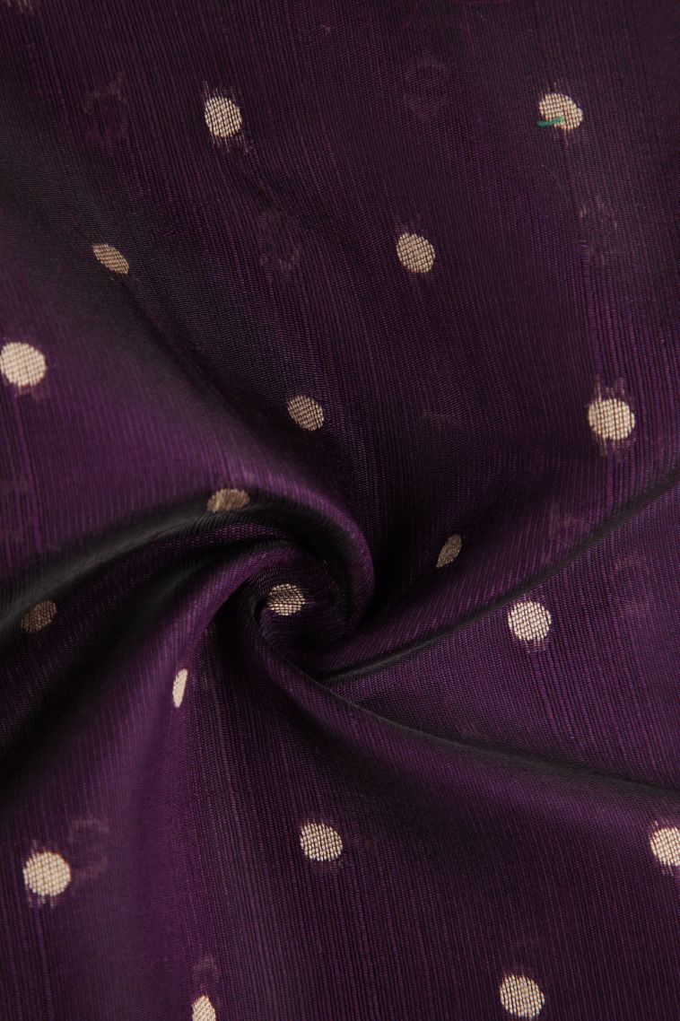 Mulberry Purple Jute Sarees with Without Zari Zari Buttis (small Dots Or Motifs) view 4