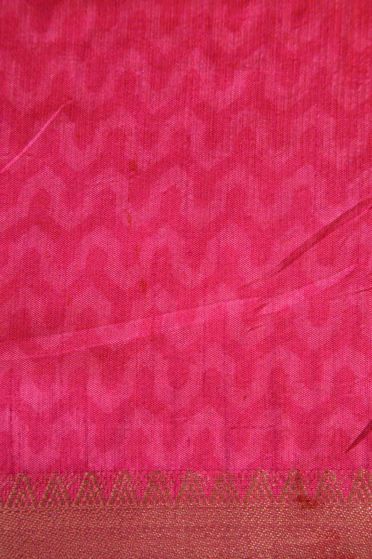 Viola Purple Semi Tussar Silk with Gold Zari Pochamballi Pattern view 3