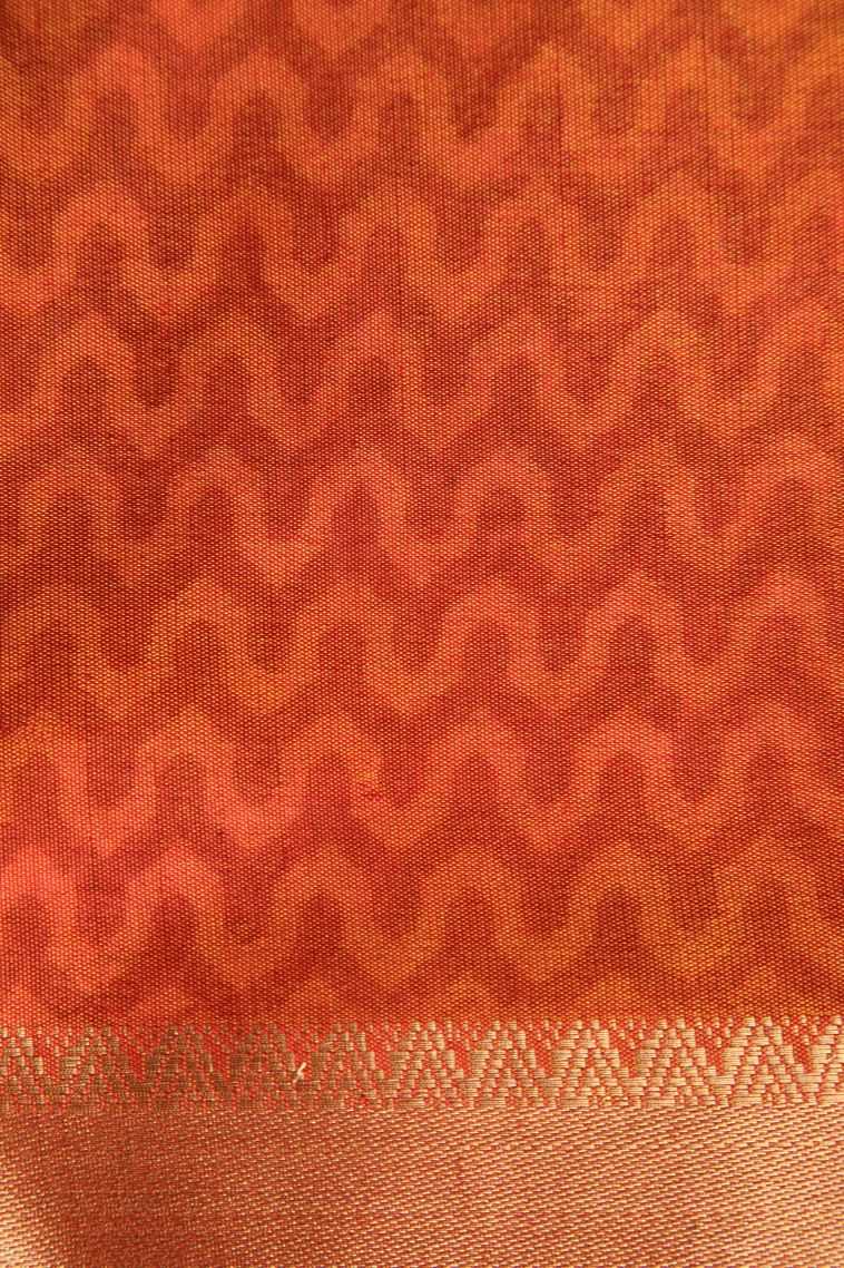 Gold Semi Tussar Silk with Gold Zari Pochamballi Pattern view 3