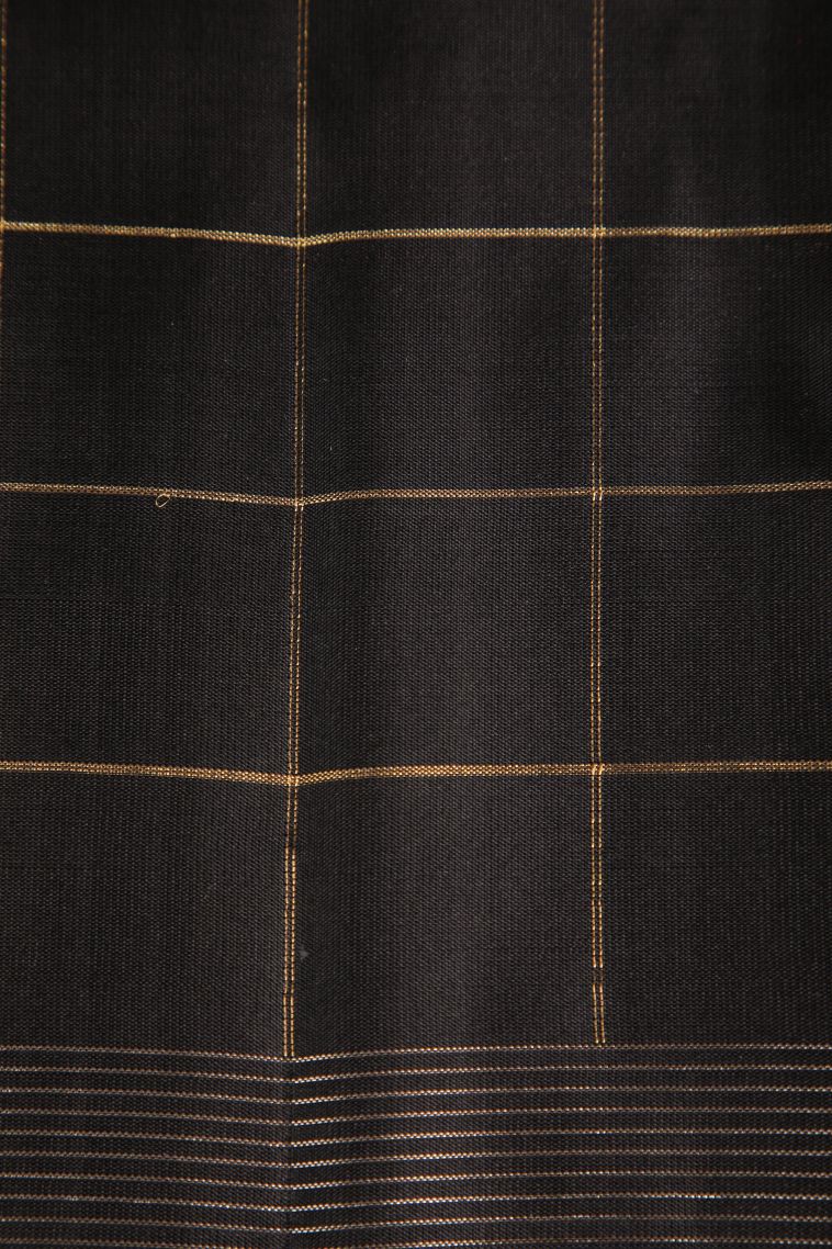 Blush Pink Soft Silk Saree with Gold And Silver Zari Checks view 3