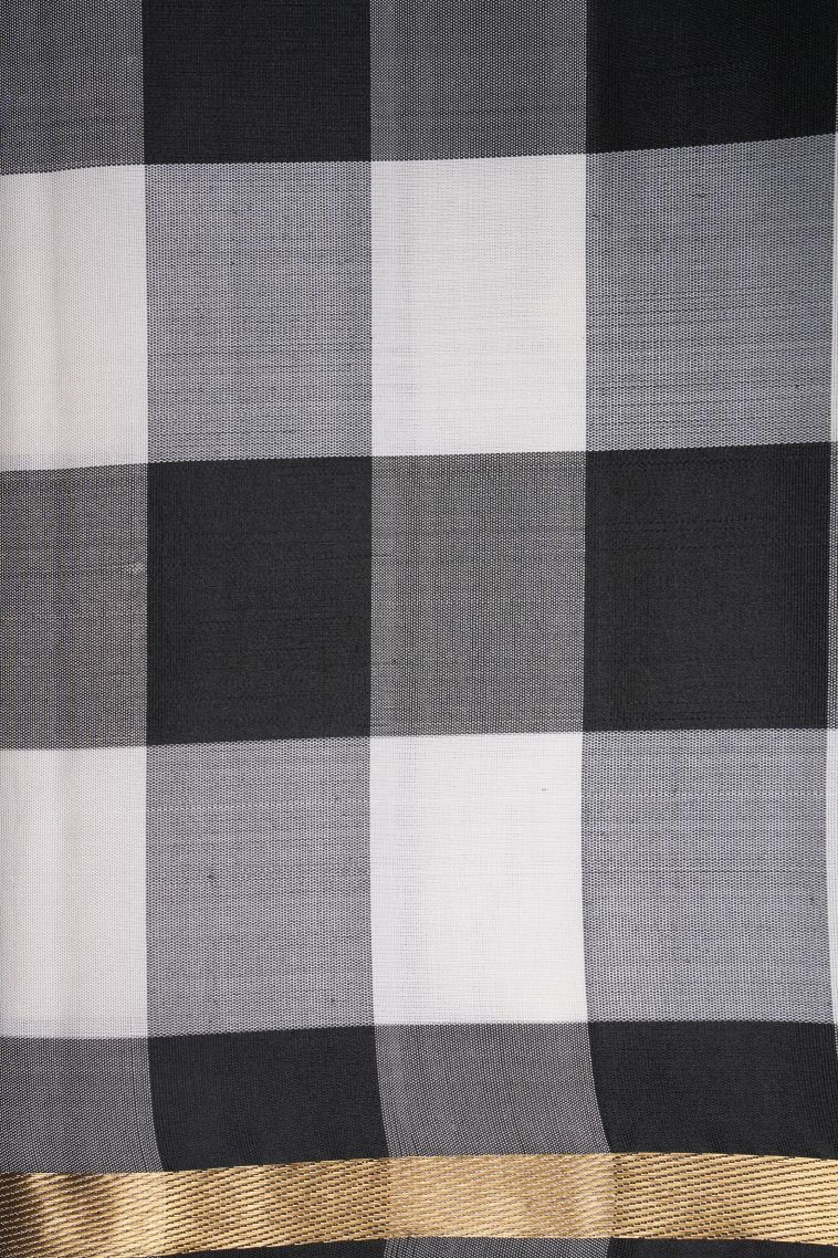 Lemon Yellow Soft Silk Saree with Gold Zari Checks view 3