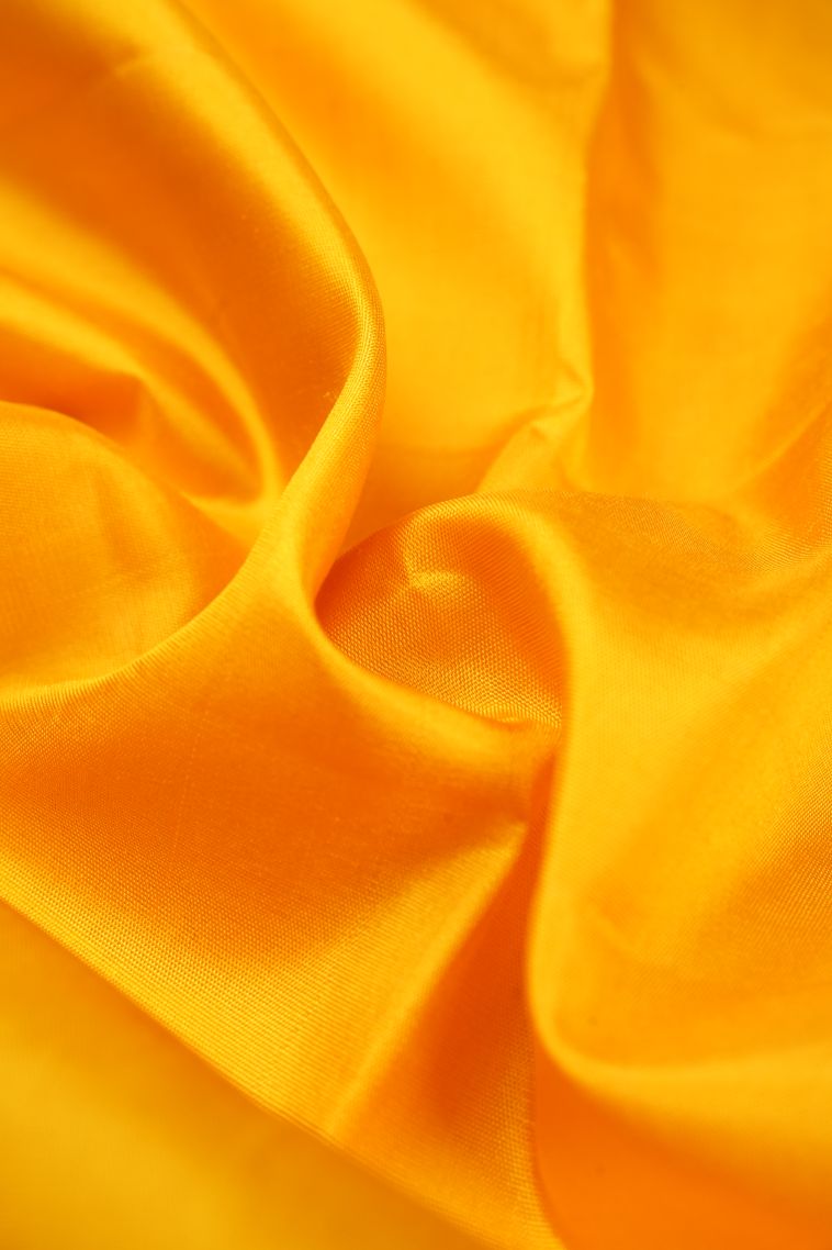 Lemon Yellow Soft Silk Saree with Gold Zari Checks view 4