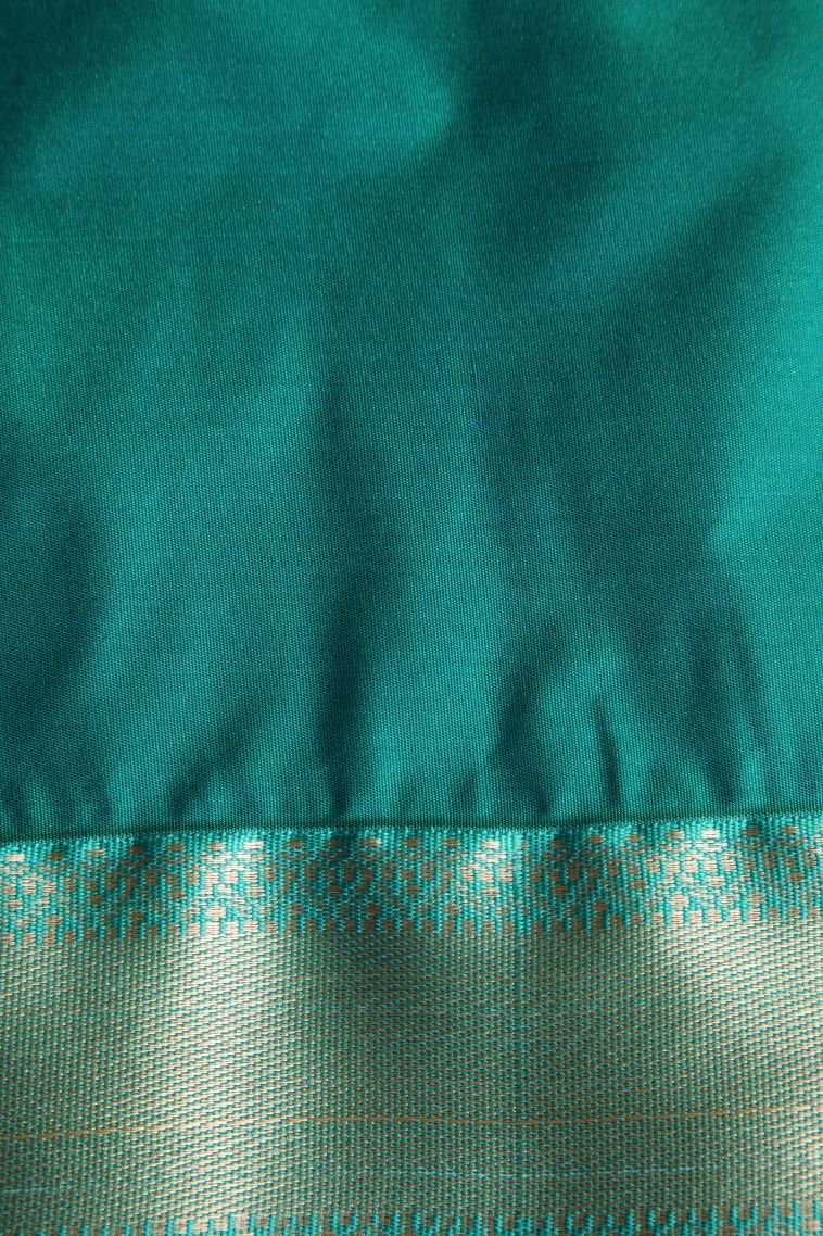 Watermelon Pink Apoorva Silk Sarees with Gold Zari Floral Puttas view 3