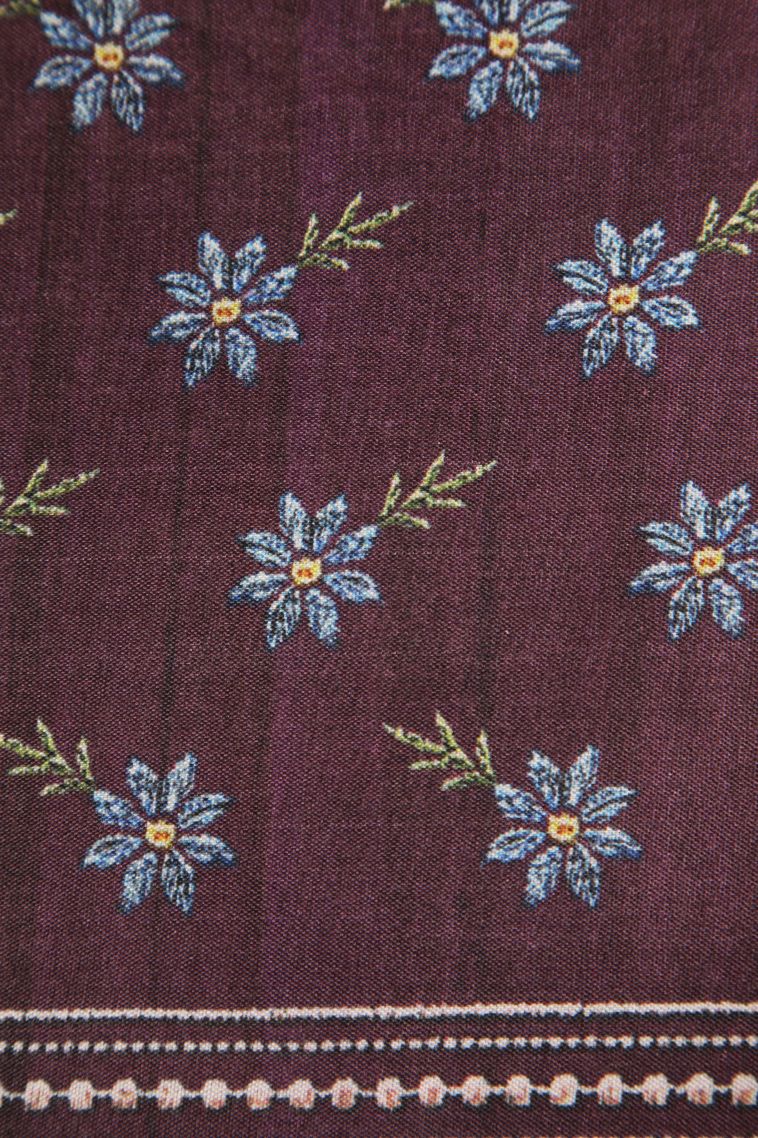 Grape Purple Semi Tussar Silk with Gold Zari Zig Zag Pattern view 3