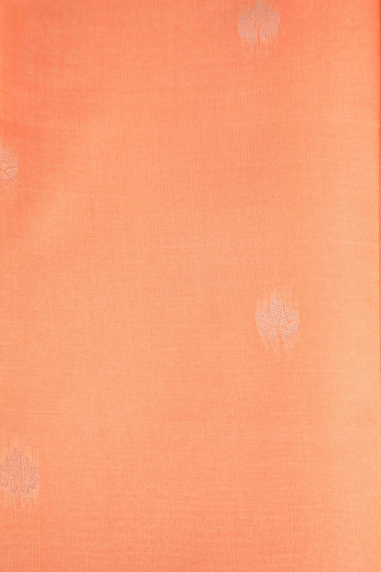 Salmon Pink Visiri Madippu Silk Sarees with Gold Zari Floral Patterns view 3