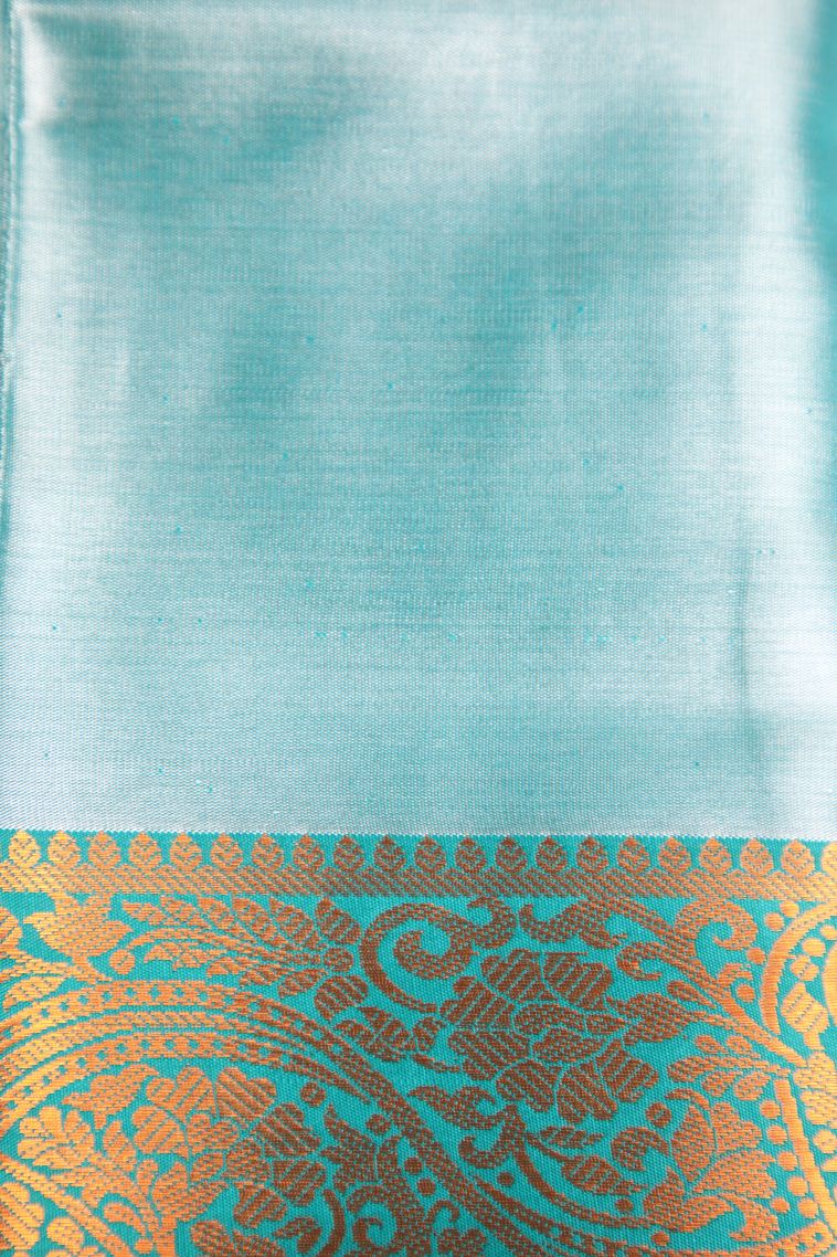 Crepe Pink Visiri Madippu Silk Sarees with Copper Zari Floral Patterns view 3