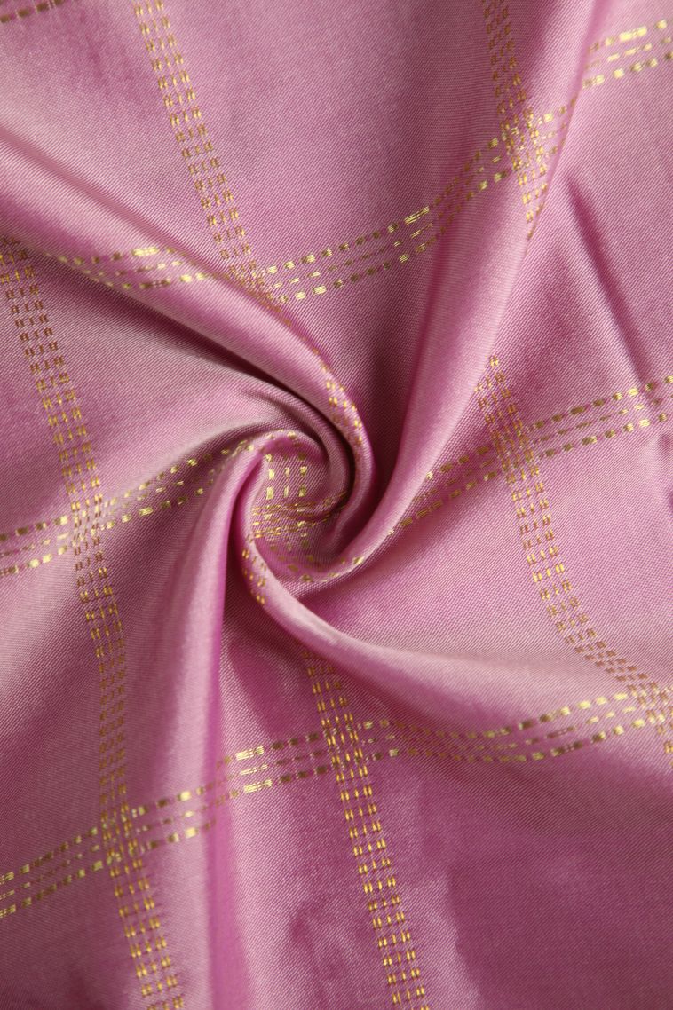 Crepe Pink Soft Silk Saree with Gold Zari Checks view 4