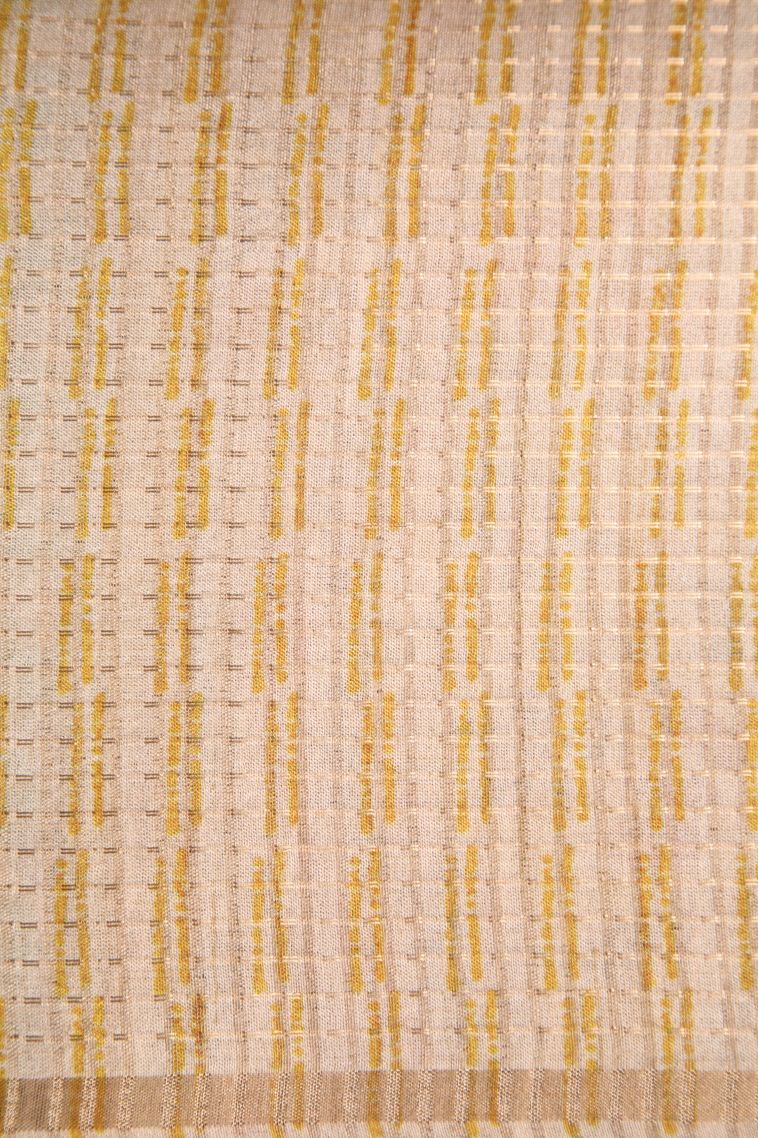 Amber Orange Semi Tussar Silk with Gold Zari Vaira Oosi view 3