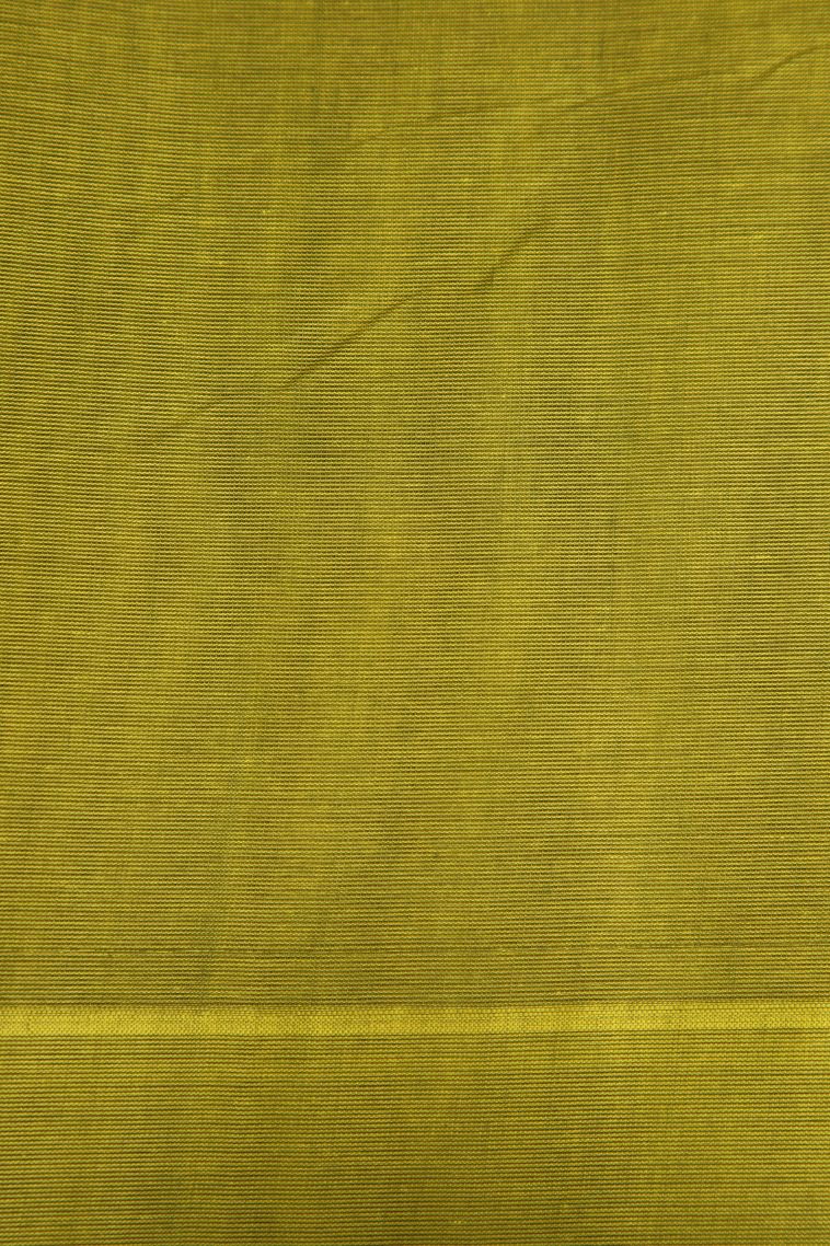 Lime Green Kovai Cotton Sarees with Without Zari Zari Geometric Shapes view 3