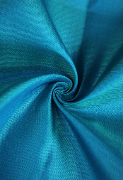 Cerulean Blue Soft Silk Saree with Gold And Silver Zari Manga