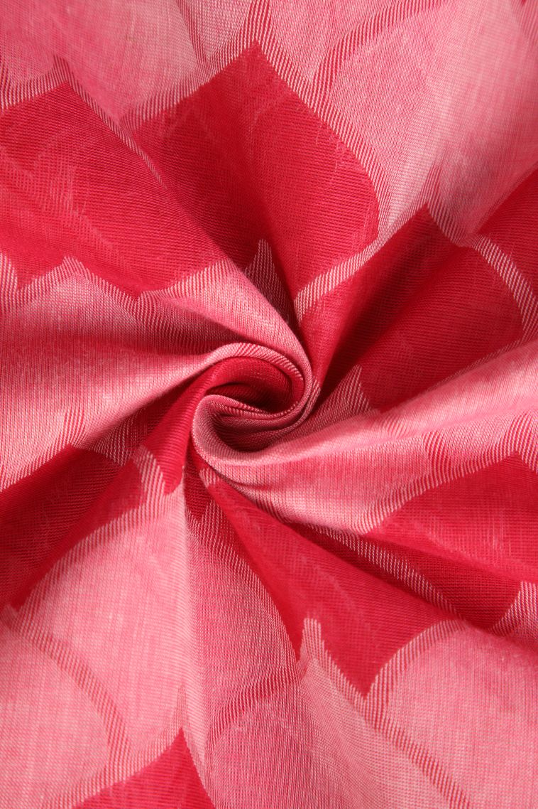 Rose  Red Kovai Cotton Sarees with Without Zari Zari Geometric Shapes view 4