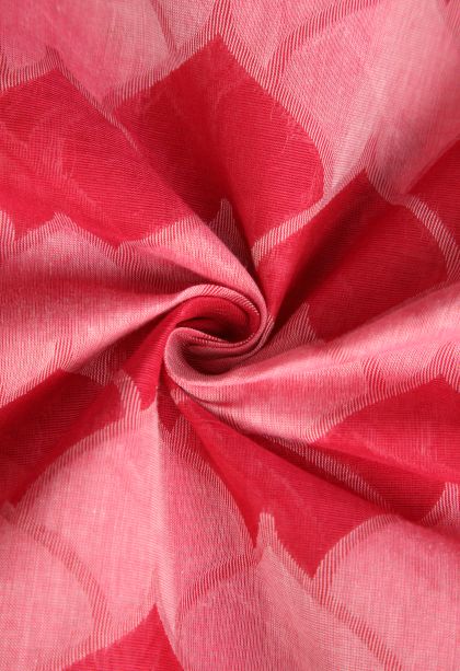Rose  Red Kovai Cotton Sarees with Without Zari Zari Geometric Shapes