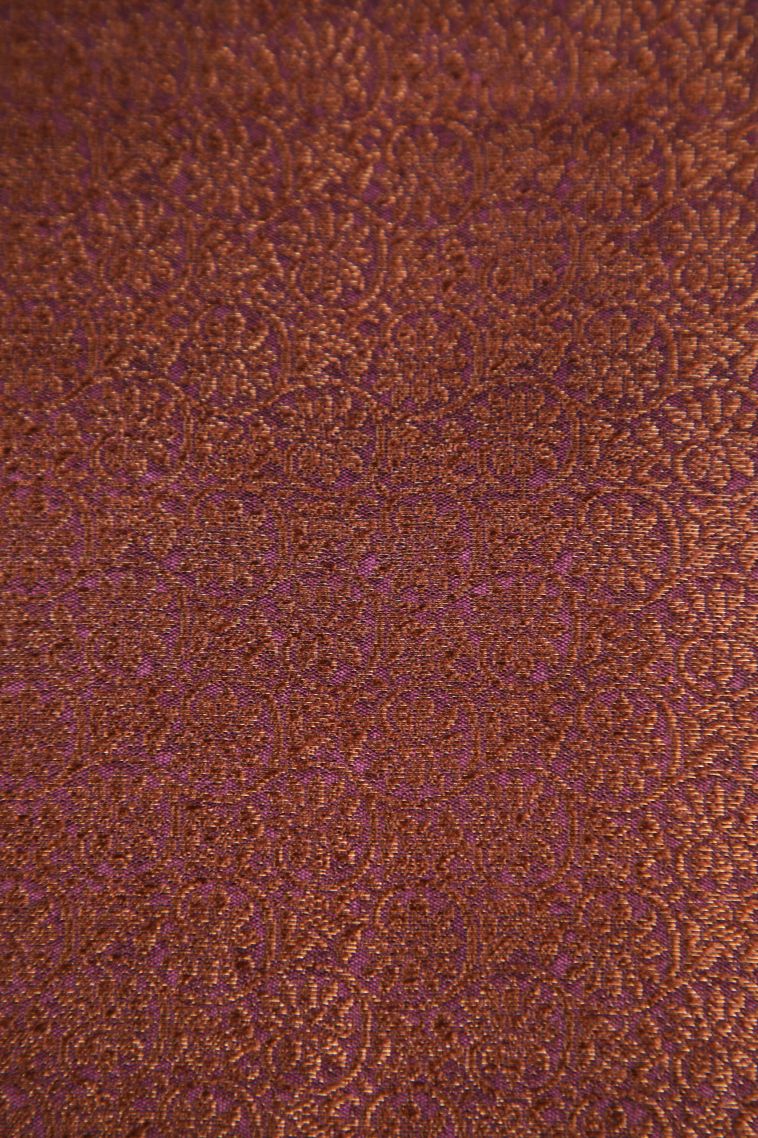 Grape Purple Jute Sarees with Antic Zari Floral Patterns view 3