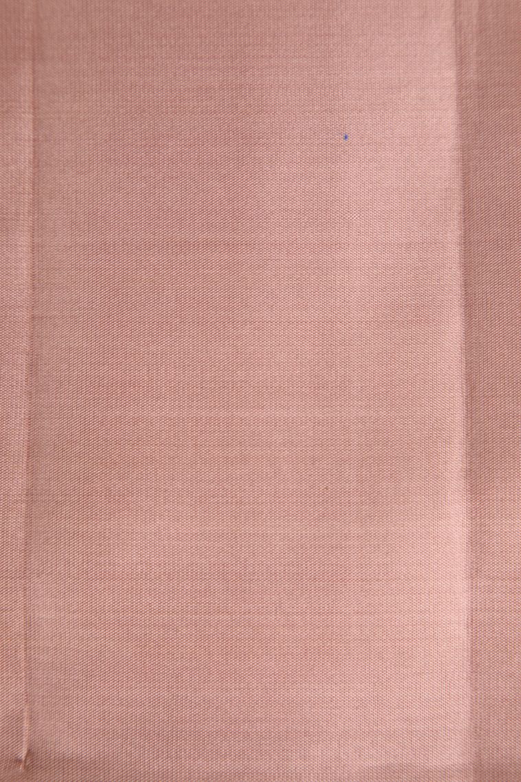 Cobalt Blue Soft Silk Saree with Copper Zari Floral Patterns view 3