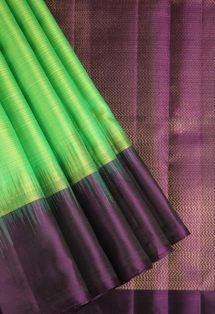 Forest Green Soft Silk Saree with Gold Zari Vaira Oosi