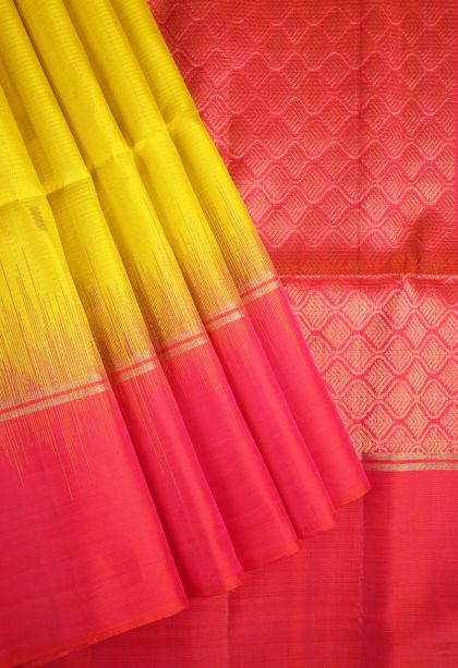 Lemon Yellow Soft Silk Saree with Gold Zari Buttis (small Dots Or Motifs)