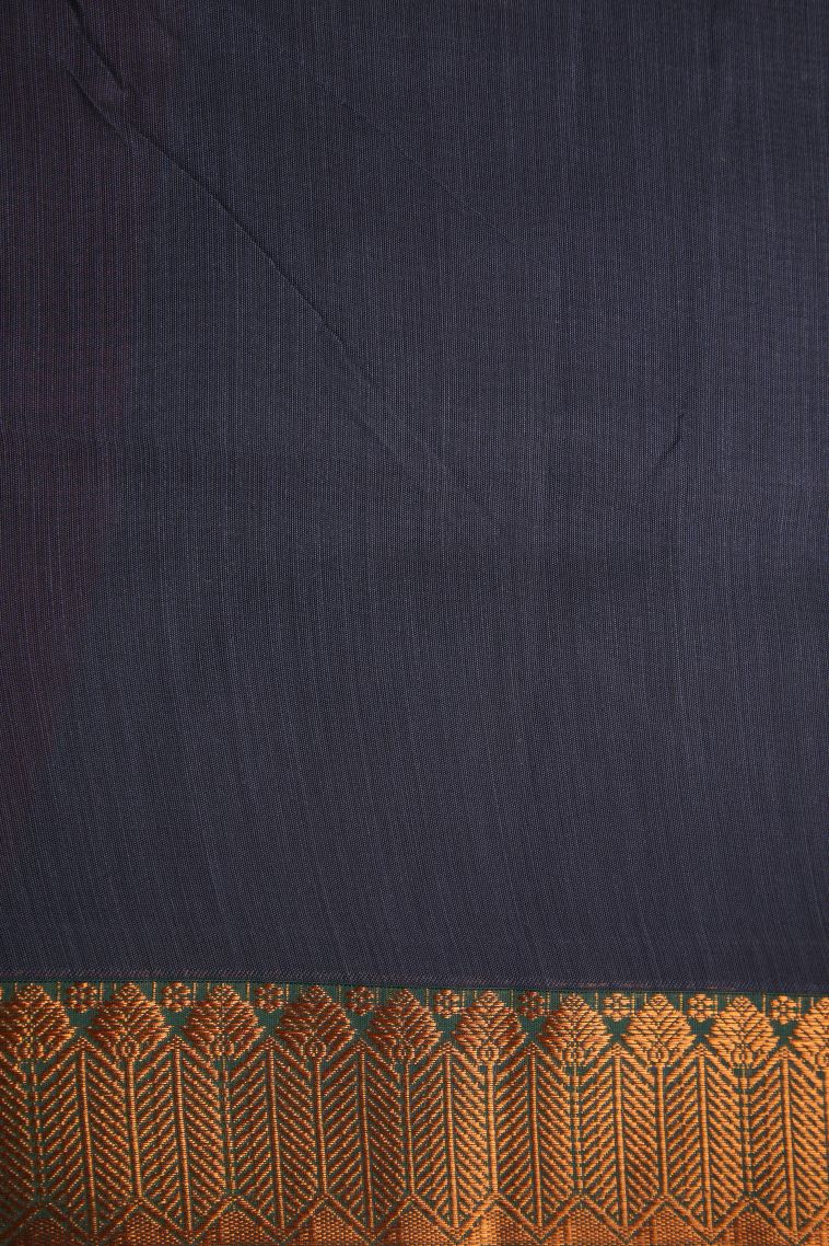 Magenta Purple Silk Cotton with Gold Zari Geometric Shapes view 3