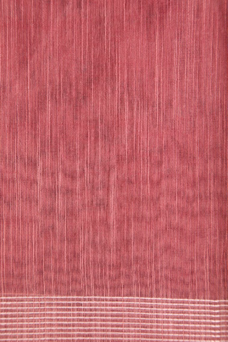 Dawn Red Tussar Cotton Sarees with Without Zari Zari Floral Patterns view 3