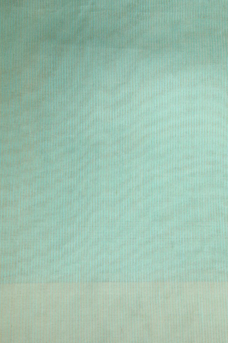 Mint Green Organza Saree with Multy Colour Zari Geometric Shapes view 3