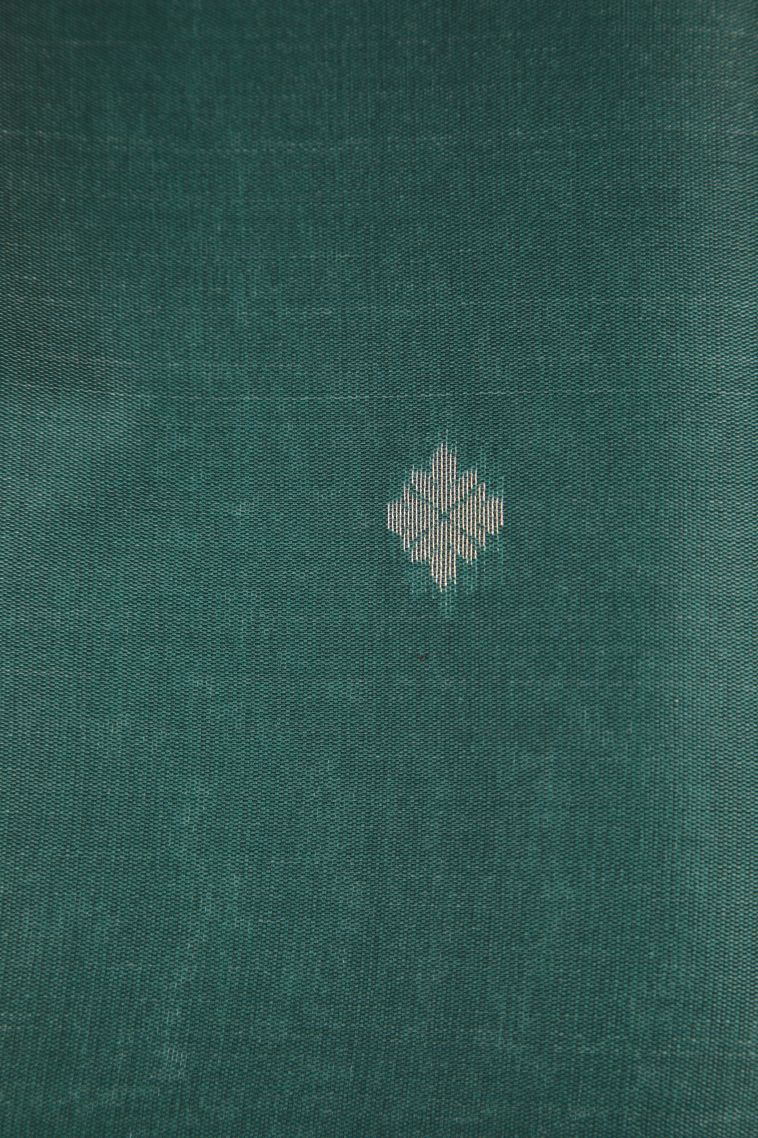 Mint Green Visiri Madippu Silk Sarees with Silver Zari Floral Patterns view 3